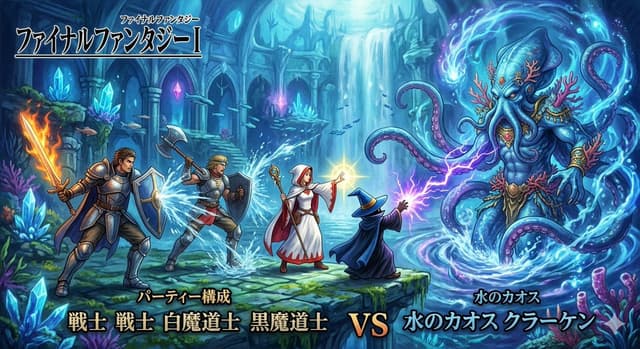 Game Asset - Final Fantasy Party vs. Kraken Image Generation — output