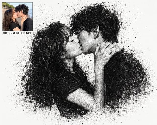 Social Media Post - Monochrome Carbon Dust Art Style — output