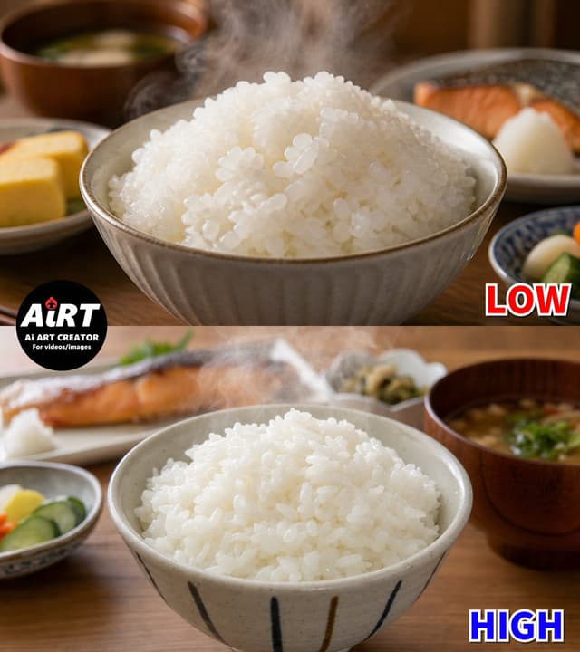 Infographic / Edu Visual - Steamed Rice Low High Comparison — output