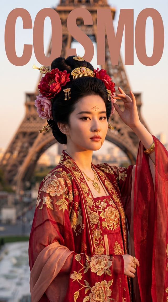 Tang Dynasty Empress in Paris Fashion Magazine Cover Prompt — output