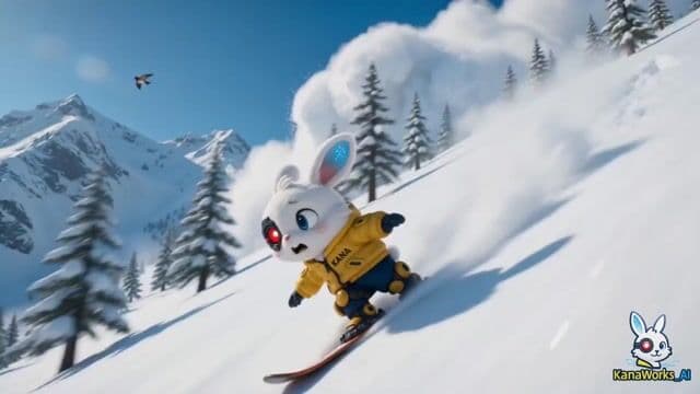 Drone shot of a skiing rabbit escaping an avalanche — cover