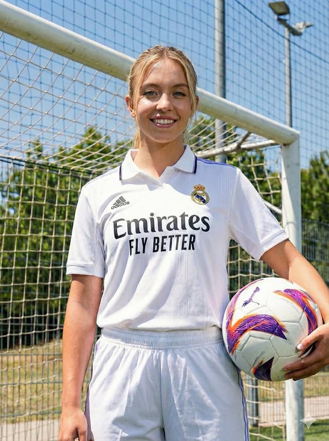 Sydney Sweeney Lookalike in Real Madrid Kit — output
