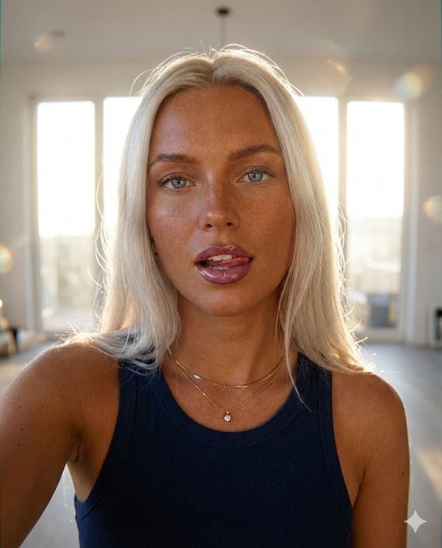 Profile / Avatar - Sunkissed Glamour Tight Crop Selfie at Golden Hour — output