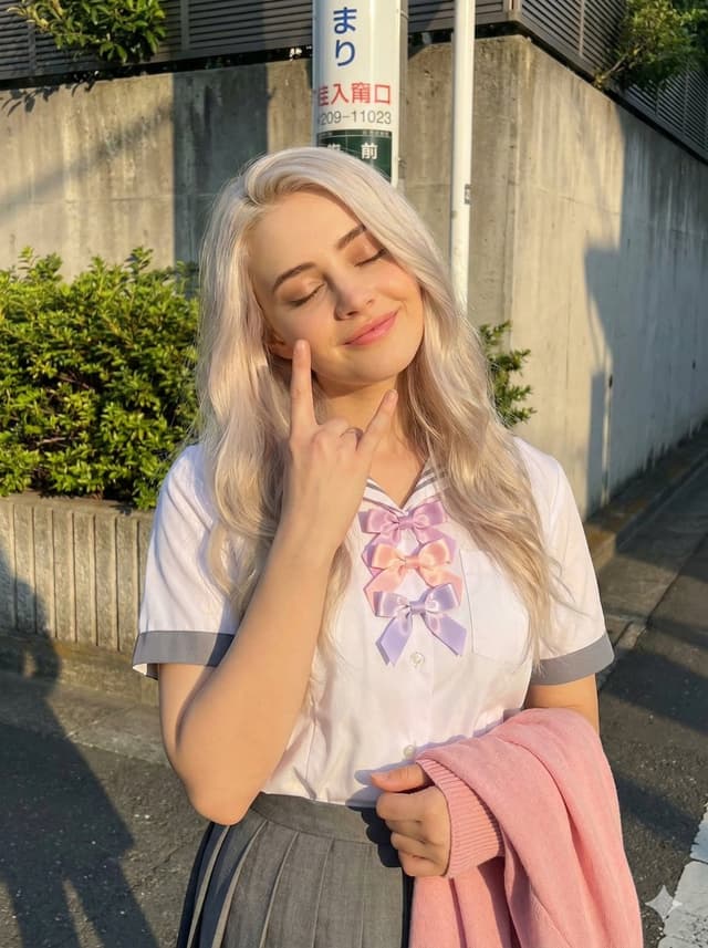 Golden Hour School Uniform 'Rock On' Portrait — output