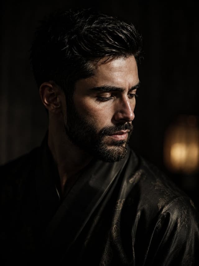 Profile / Avatar - Chiaroscuro Silk Robe Portrait — output