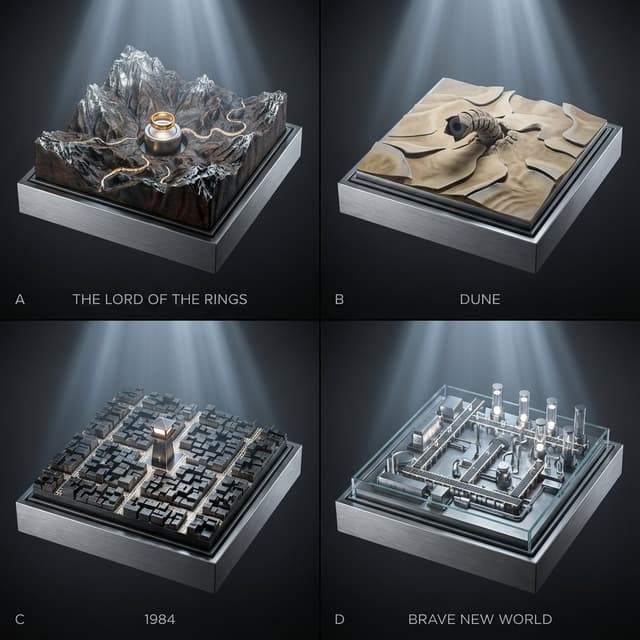 Infographic / Edu Visual - Topographic Relief Diorama of Classic Books — output