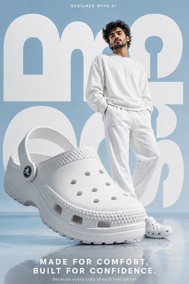 Product Marketing - High-End Fashion Clog Advertising Poster — output
