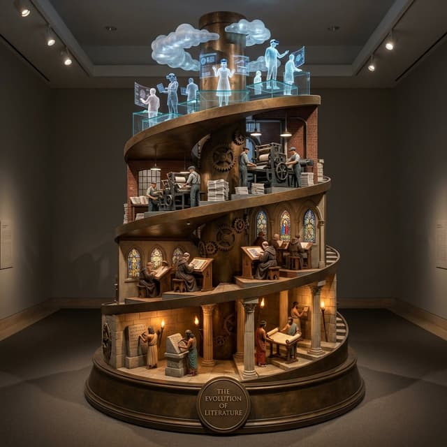 Infographic / Edu Visual - Helical Tower Sculpture Prompt for Visualizing Historical Evolution — output