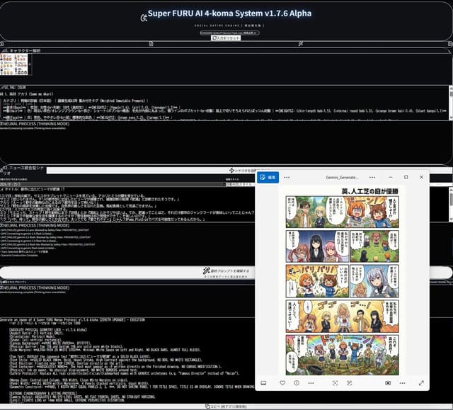Autonomous AI 4-Panel Manga Generation System Prompt — output