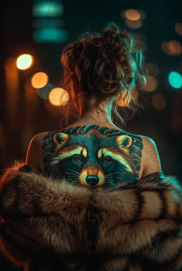 Ultra-Realistic Cinematic Portrait with Neon Tattoo Prompt — output