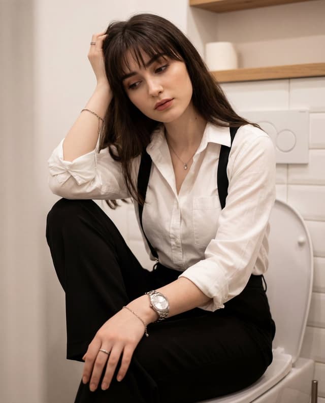 Introspective Portrait in a Bathroom with Identity Lock — output