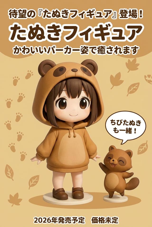 Product ad-style image for a raccoon figure — output