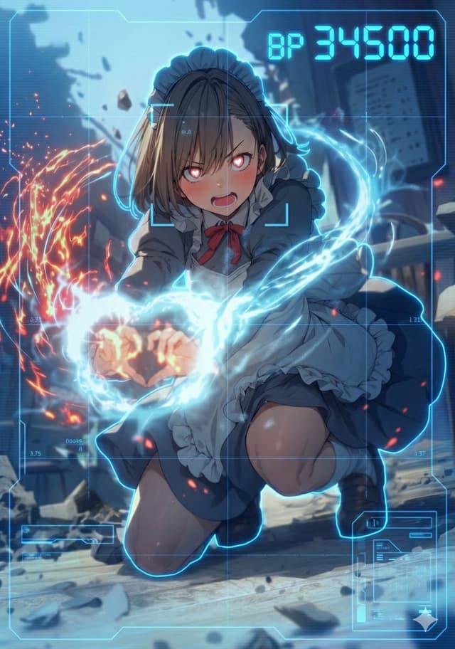 HUD battle power overlay for any character image — output