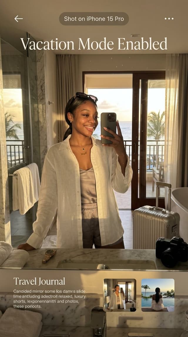 Social Media Post - Luxury Vacation Creator Mirror Selfie — output