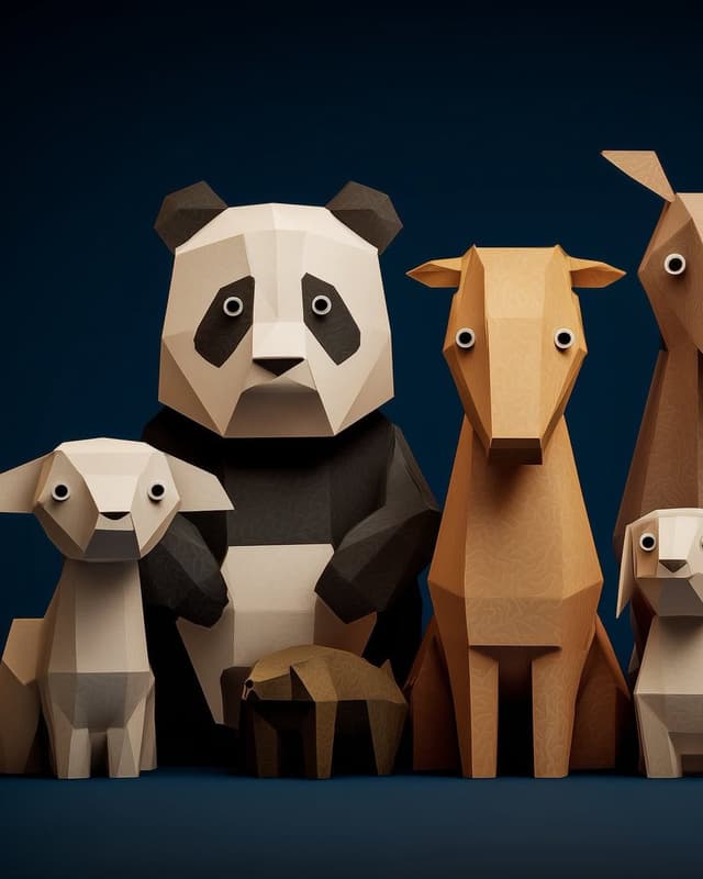 Game Asset - Collection of Low-Poly Origami Animals — output
