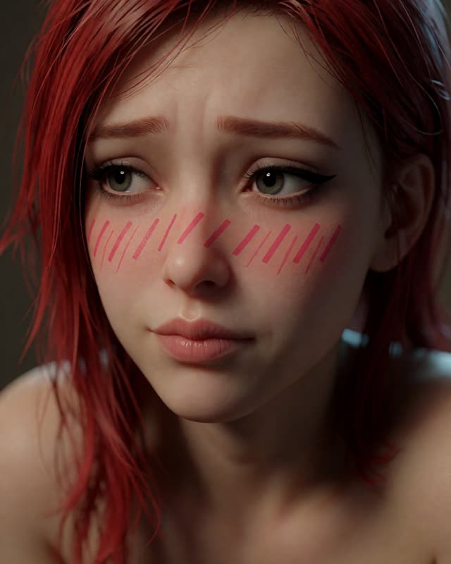 Profile / Avatar - Shy Red-Haired Anime Realism Portrait — output