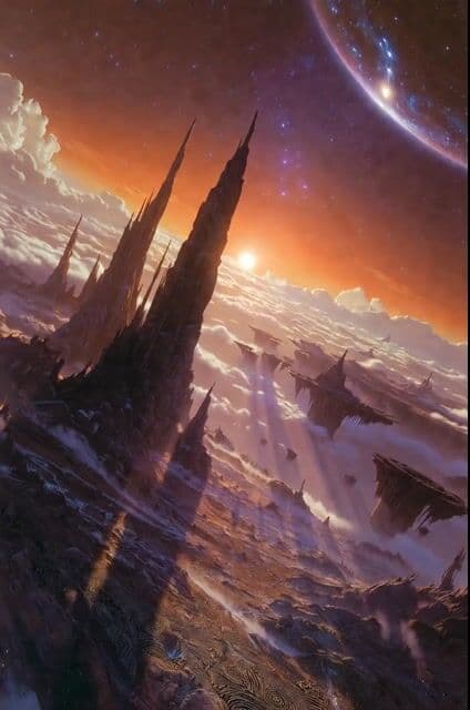 Floating rock spire landscape — cover