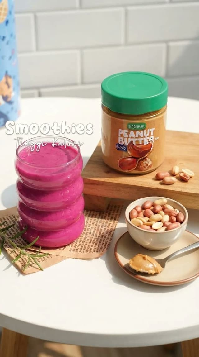 E-commerce Main Image - Commercial Pink Berry Smoothie Photography — output