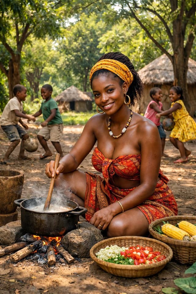 Social Media Post - Documentary Photo of African Village Scene — output