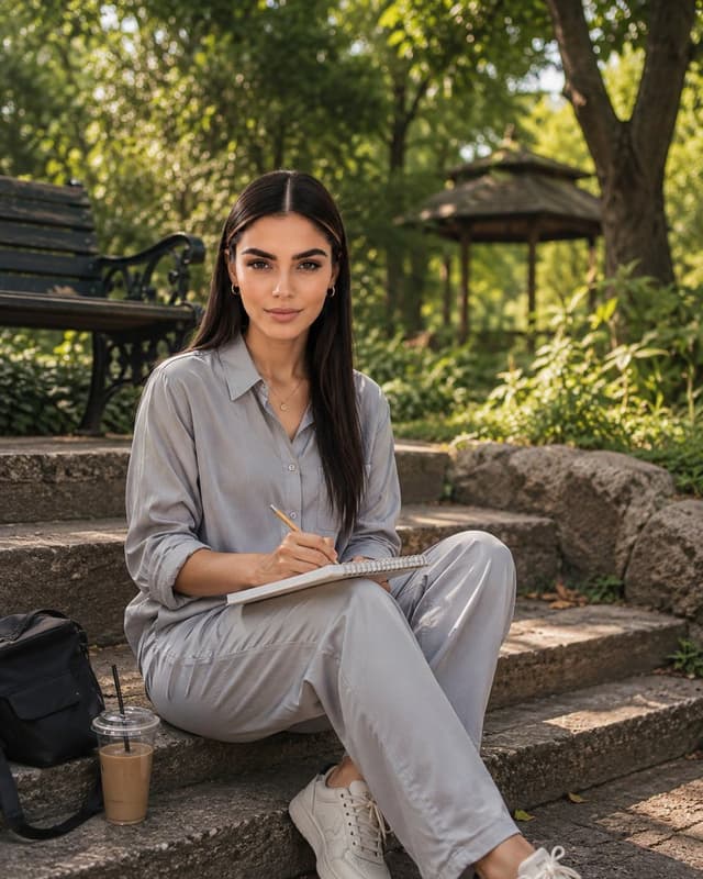 Profile / Avatar - Photorealistic Portrait of Woman in Botanical Park — output