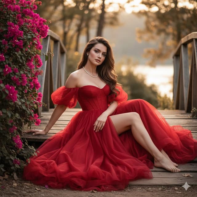 Ana de Armas in Red Gala Dress Fine-Art Photography — output