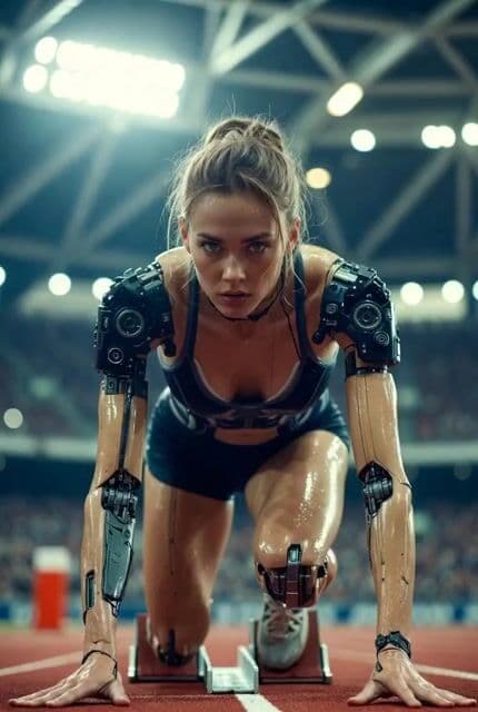 Futuristic Cyborg Sprinter Video Prompt — cover