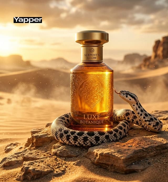 E-commerce Main Image - Luxury Perfume Advertisement in Desert Setting — output