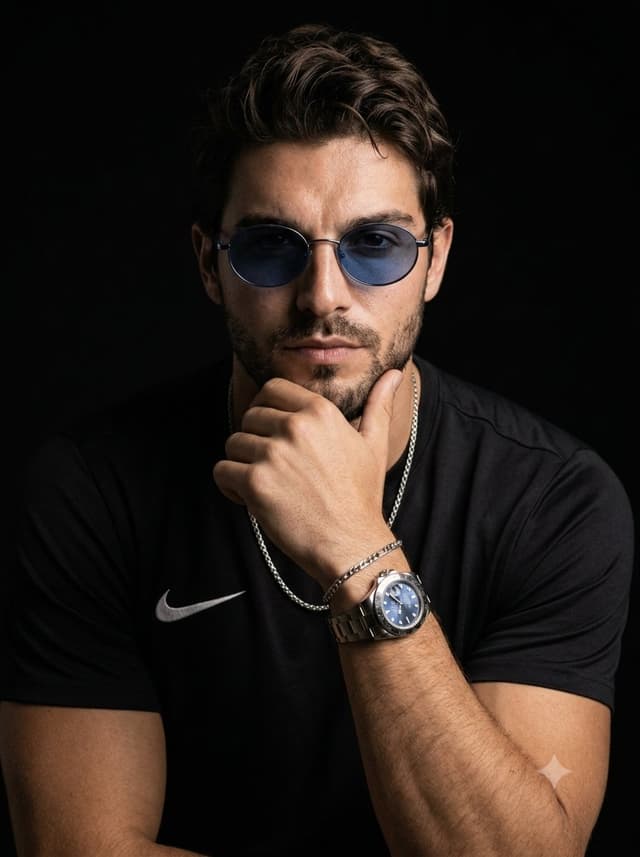 Profile / Avatar - Moody Male Studio Portrait with Sunglasses — output