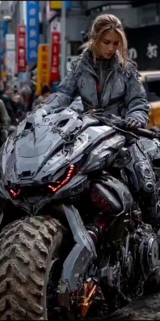 15-second cinematic video of a woman on a cyberpunk motorcycle in rainy Tokyo — cover