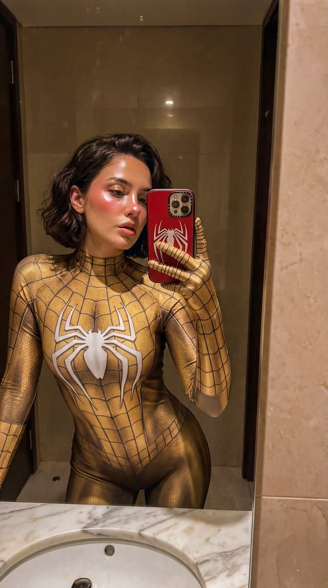 Profile / Avatar - Gold Symbiote Mirror Selfie Prompt — output