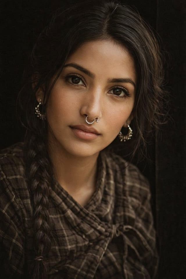 Black and White Portrait with Serene Expression — output