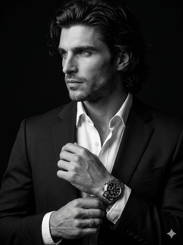 Product Marketing - Cinematic Black-and-White Suit Portrait — output
