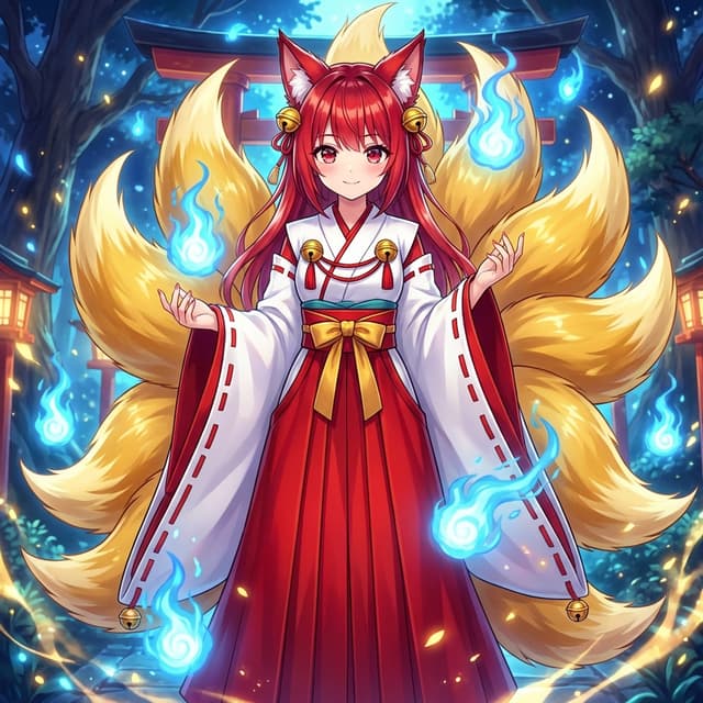 Transforming into a Nine-Tailed Fox (Kitsune) — output