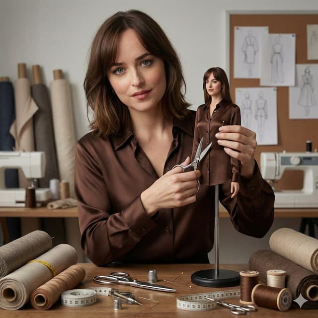 Cinematic Portrait of Tailor and Miniature Mannequin — output