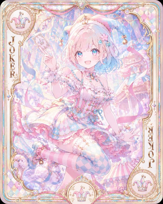 Game Asset - Pastel Anime Joker Playing Card — output