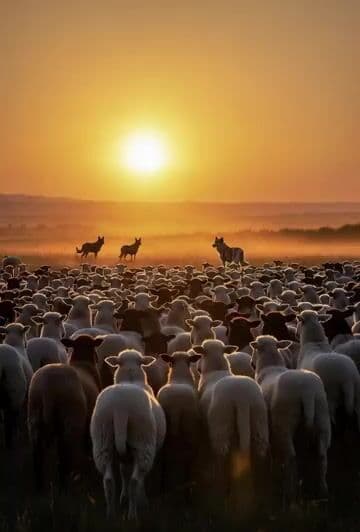 Sheep Gathering at Sunrise Video — cover