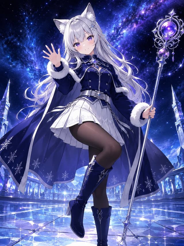 Game Asset - Silver Fox-Eared Winter Mage — output