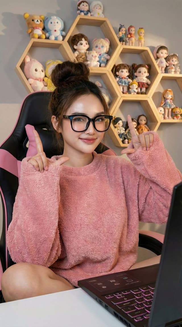 Profile / Avatar - Photorealistic Portrait of a Korean Young Woman in a Gamer Chair — output