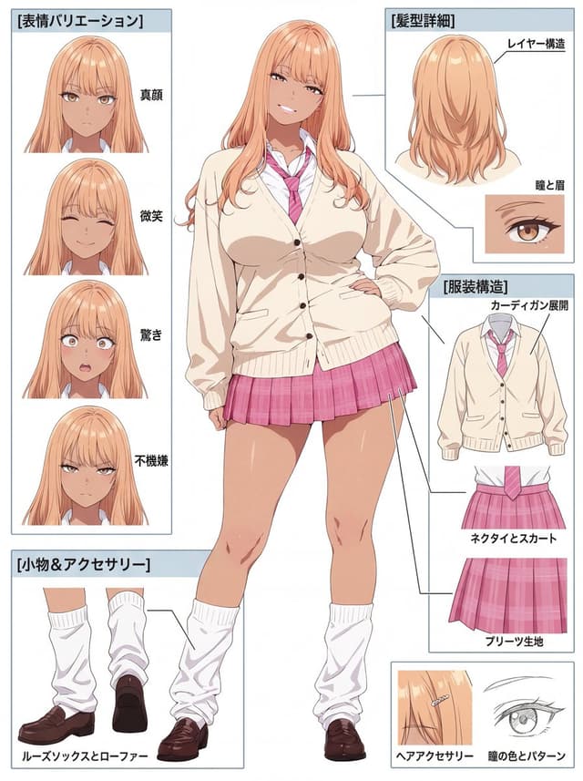 Game Asset - Anime Character Reference Sheet Prompt (Nano Banana 2) — output