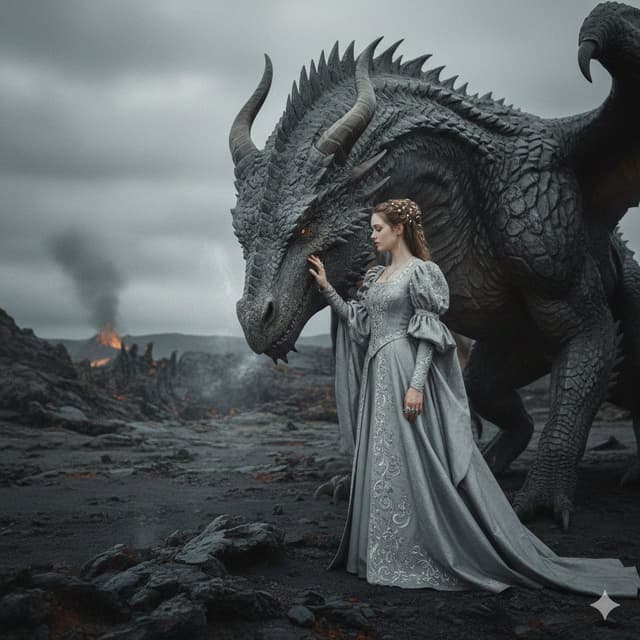 Game Asset - Cinematic Noblewoman and Dragon Prompt — output