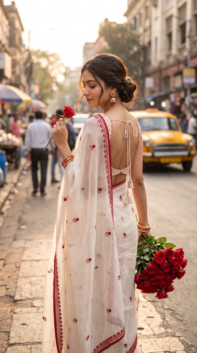 Product Marketing - Ultra-Photorealistic Indian Woman with Roses — output