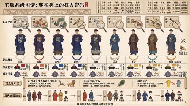 Infographic / Edu Visual - Visual Infographic of Ancient Chinese Official Ranks and Attire — output