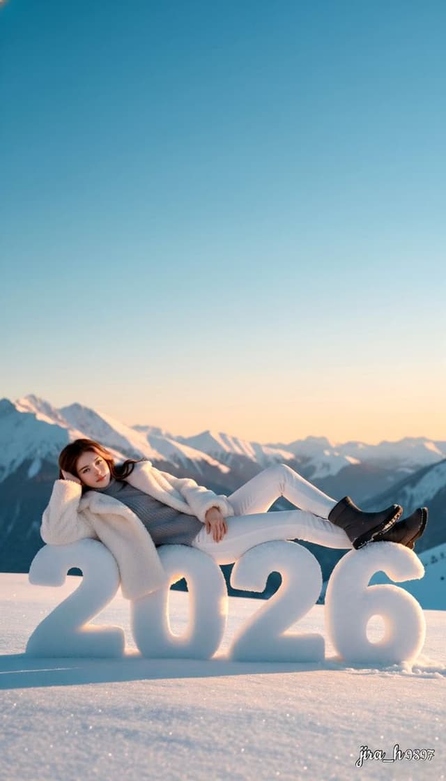 Luxurious New Year 2026 Portrait on a Snowy Mountain — output