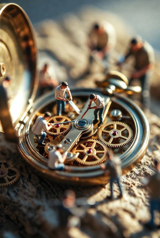 Ultra-realistic Macro Scene of Restoration Workers — output