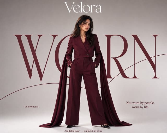 Product Marketing - Burgundy Editorial Fashion Portrait — output