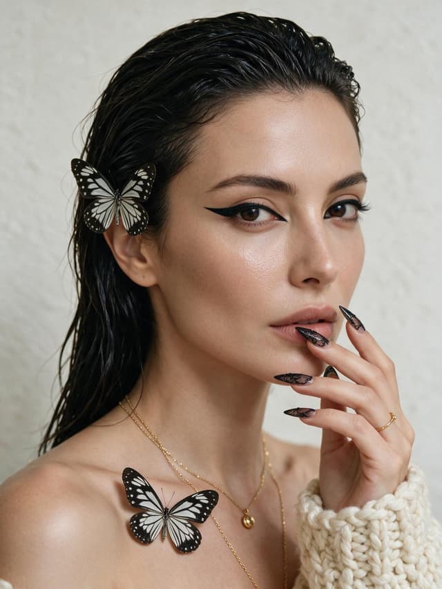Product Marketing - Graphic Eyeliner and Lace Nails Portrait — output