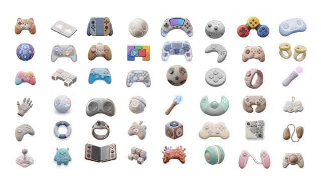 E-commerce Main Image - 3D Artsy Video Game Controller Grid — output