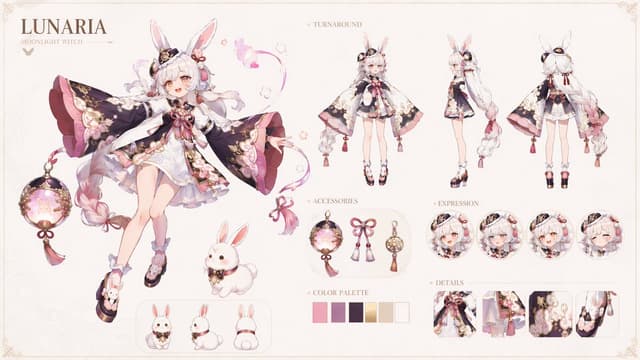 Game Asset - Lunaria Moonlight Witch Character Sheet — output