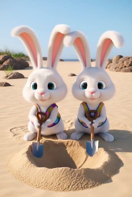 Easter Bunnies Falling Through a Portal — cover