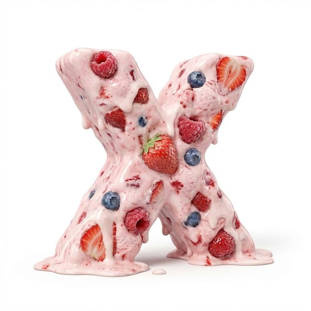 Product Marketing - Strawberry Ice Cream 3D Letter 'X' — output